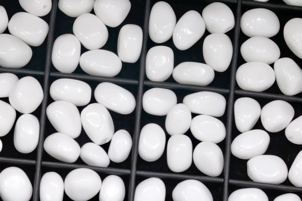 White Agate 16x8mm-Planet Gemstones
