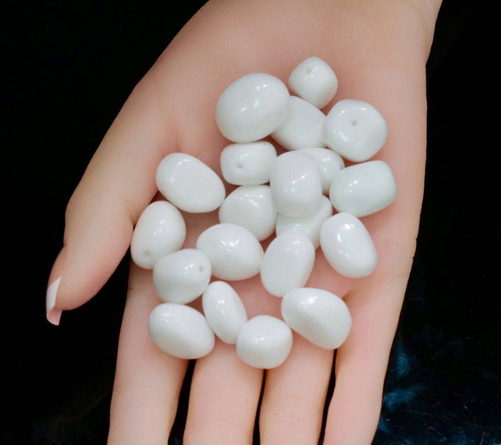 Natural Agate Natural Agate Beads Agate Gemstone Loose Agate Beads White AGATE Plain beads DIY Jewelry beads 5 Matching Pairs, 16x8mm-Planet Gemstones