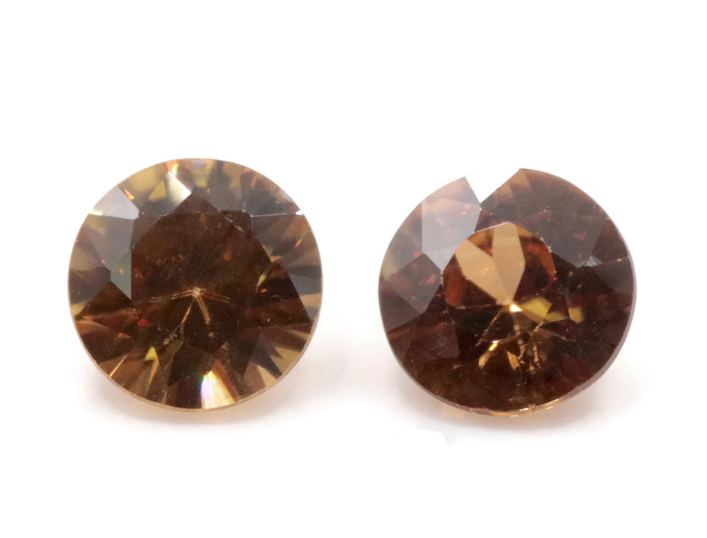 Champagne Zircon Round 6.5mm-Planet Gemstones