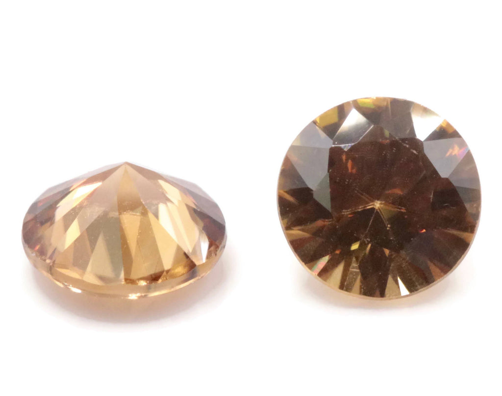 Champagne Zircon Round 6.5mm-Planet Gemstones
