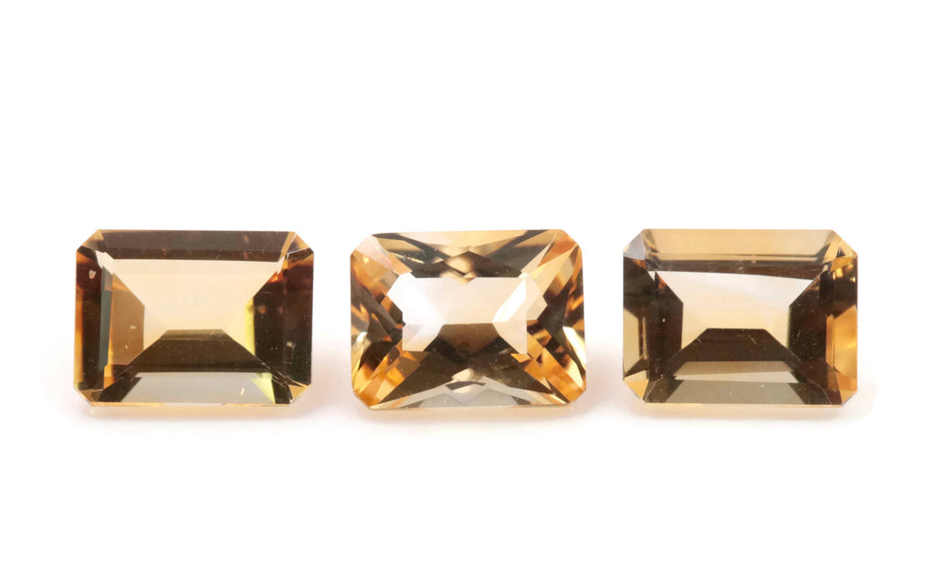 Natural Citrine Quartz Citrine Octagon Citrine Loose Gemstone DIY Jewelry Supply November Birthstone Golden Citrine Quartz 3pcs 8x6mm 3.92ct-Planet Gemstones