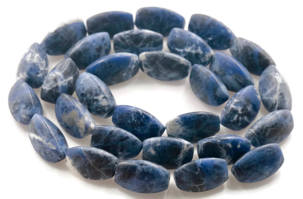 Sodalite beads 21x12mm-Planet Gemstones