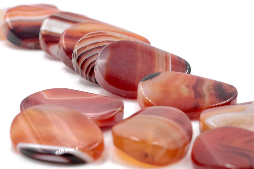 Natural Agate Natural Agate Bead Agate Gemstone Loose Agate Beads DIY Jewelry Red Agate 3 Matching Pairs of Red AGATE 30x23mm-Planet Gemstones