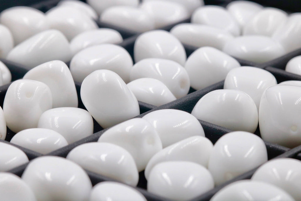 White Agate 16x8mm-Planet Gemstones