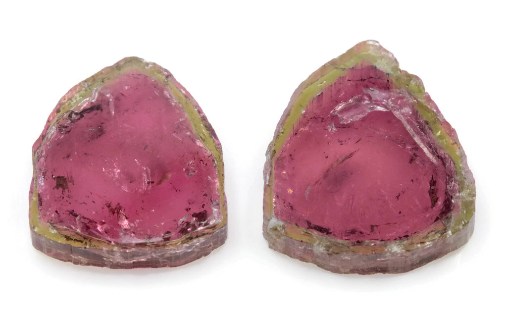 Natural Tourmaline Watermelon Tourmaline DIY Black Tourmaline Pink Tourmaline October Birthstone Tourmaline Slice 17x16mm 20.96ct-Tourmaline-Planet Gemstones