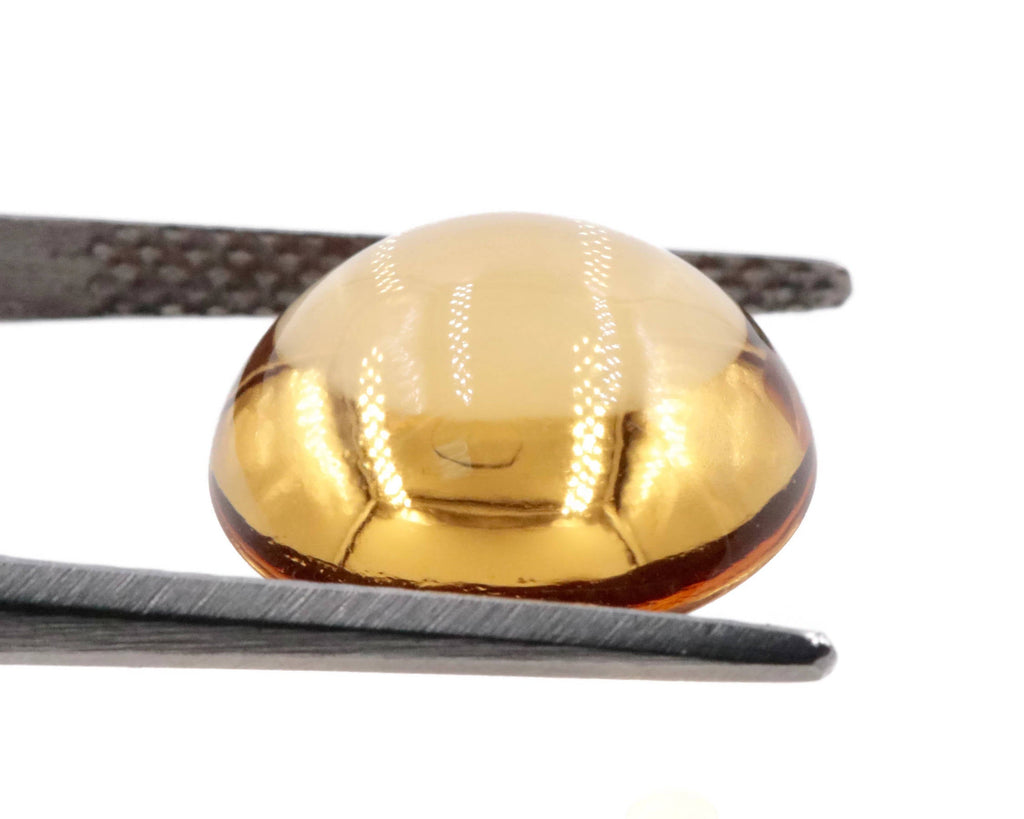 Natural Citrine Quartz Citrine Round Cabochon Citrine Gemstone November Birthstone DIY Jewelry Supply Golden Citrine Quartz 11mm 9.35ct-Planet Gemstones