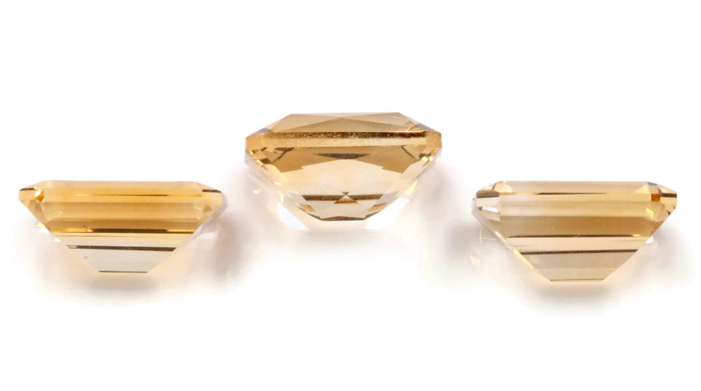 Natural Citrine Quartz Citrine Octagon Citrine Loose Gemstone DIY Jewelry Supply November Birthstone Golden Citrine Quartz 3pcs 8x6mm 3.92ct-Planet Gemstones