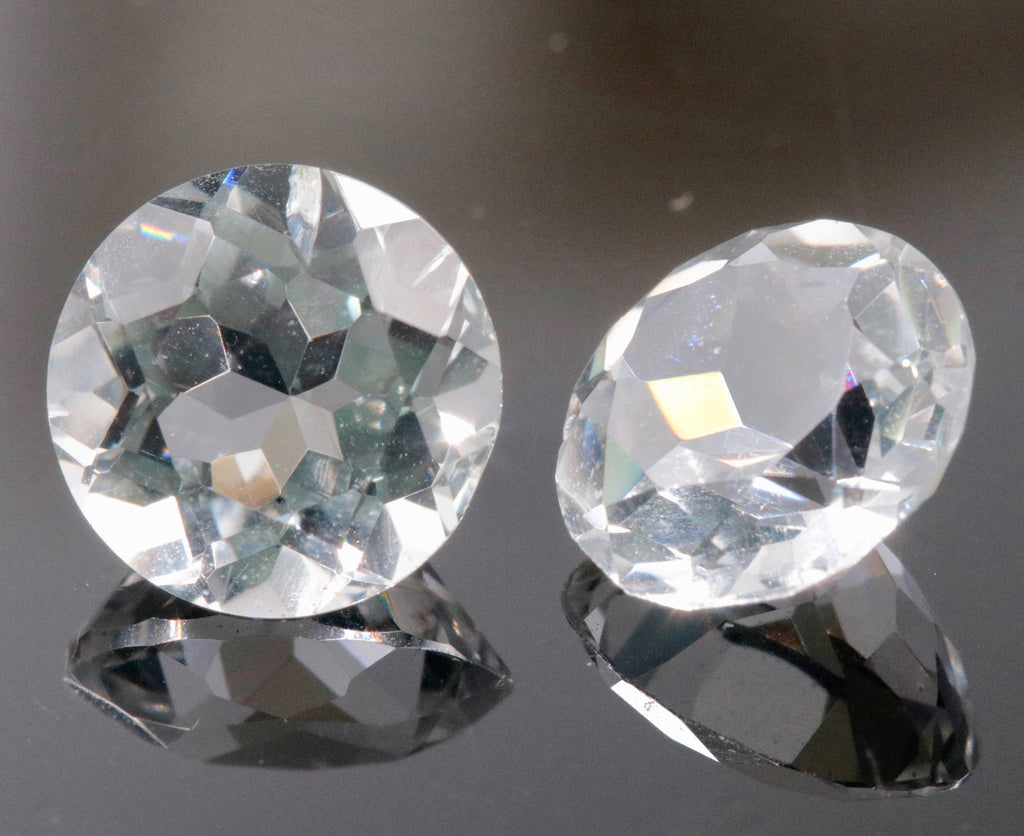 Rock Crystal Round pair-Planet Gemstones