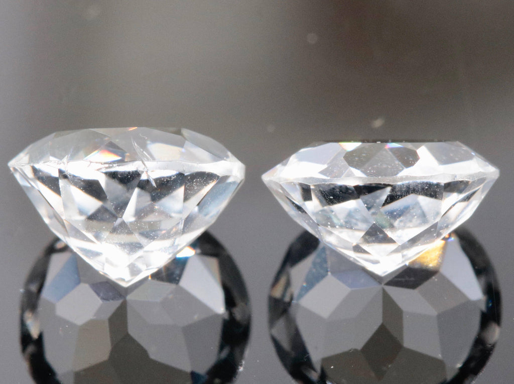 Rock Crystal Round pair-Planet Gemstones