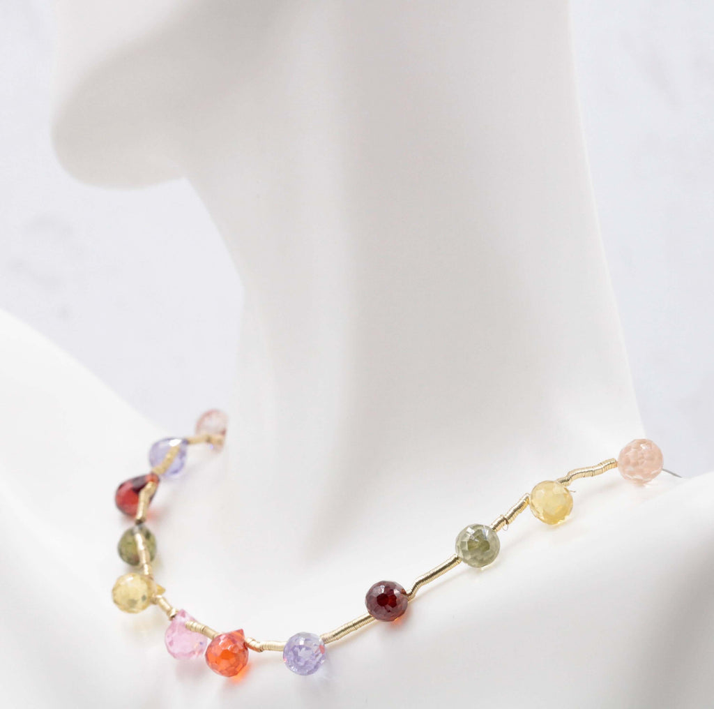 Cubic Zirconia Beads Zirconia Necklace DIY Jewelry supplies Zirconia Necklace Gift For her gift for mom gift for mom Vettrigemsusa 7x5mm-Planet Gemstones