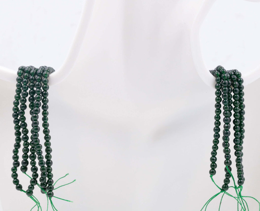 Green Jade Beaded Necklace Unfinished Plain Round 2-3mm 15-15.5 inches-Planet Gemstones