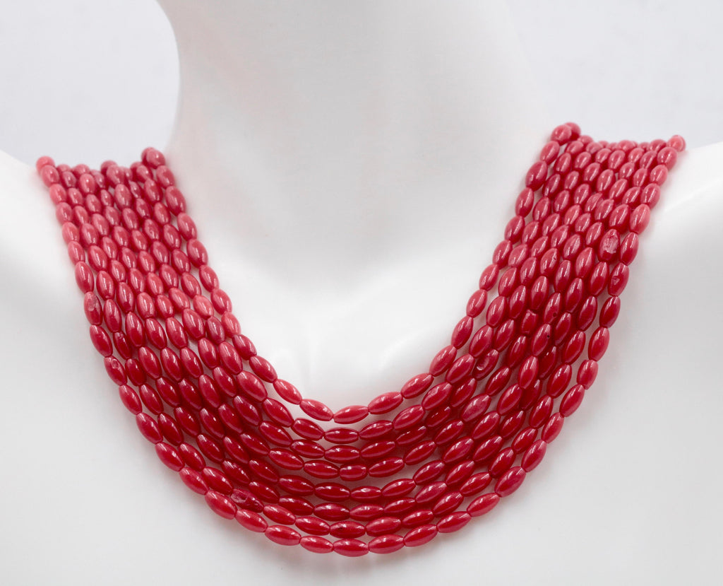 Natural Coral Beads Coral Necklace Italian Coral beads Red Coral Beads Coral Beads Red Coral Beads Coral Bead Necklace 6x3mm 15-16 Inch-Planet Gemstones