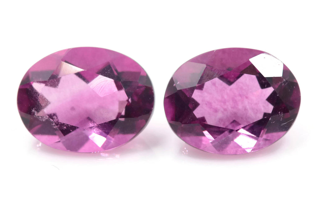 Natural Flourite Flourite Crystal Flourite Flourite Stone Flourite Pink Flourite, Oval, 9x7mm, Matching Pair, 4.26ct, SKU: 00107512-Planet Gemstones