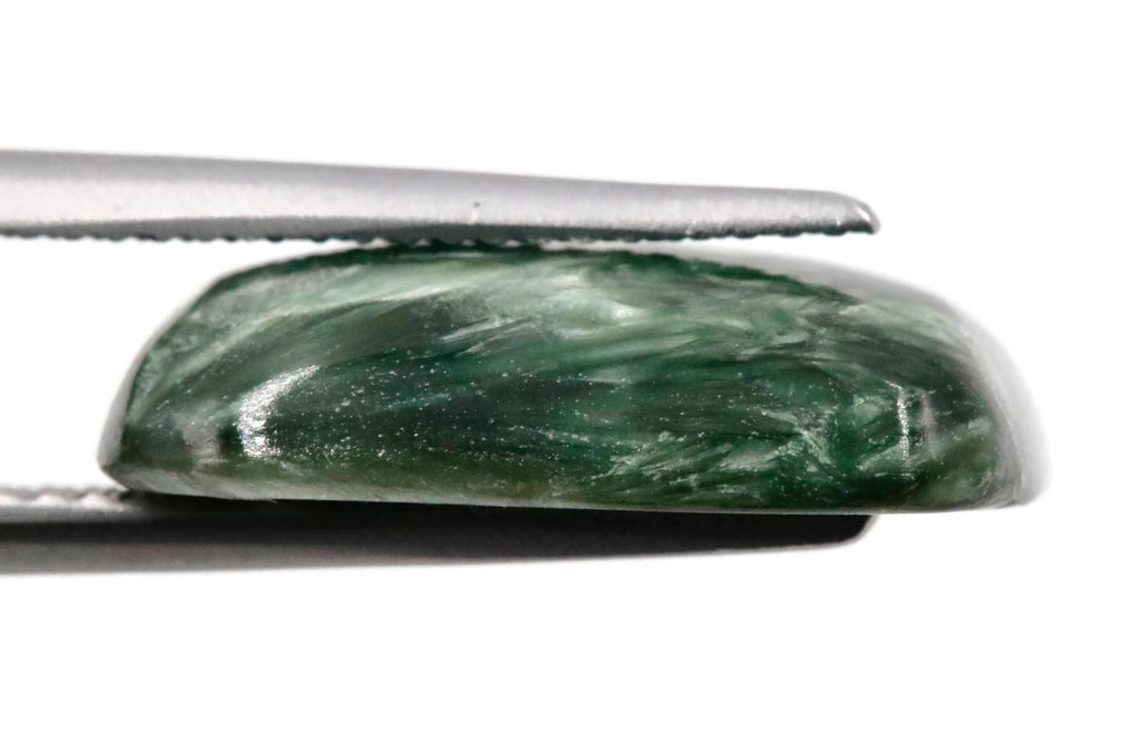 Natural seraphinite gemstone loose seraphinite genuine seraphinite stone rectangular Cabochon, 18x13mm DIY Jewelry Supplies-Planet Gemstones