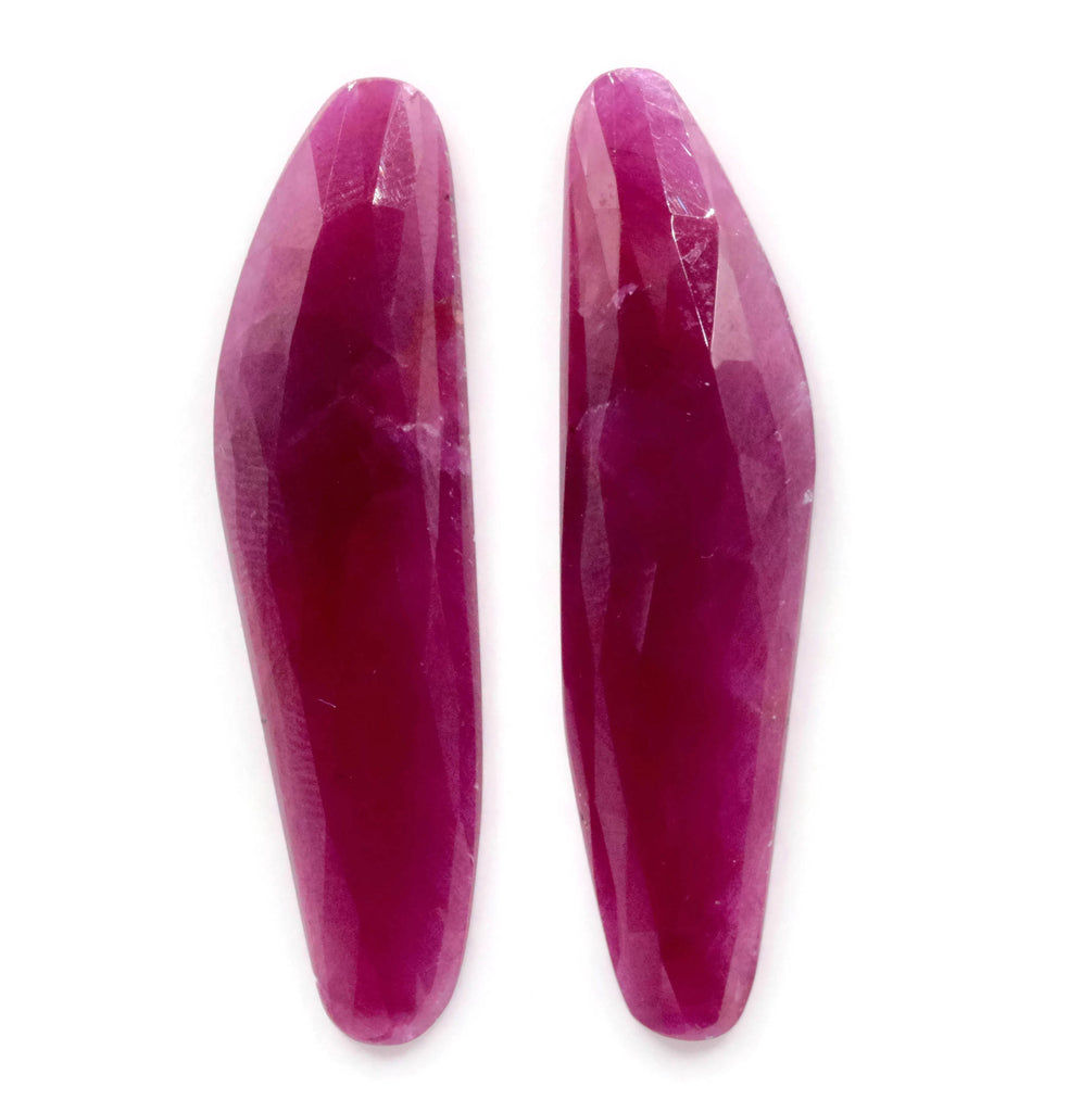 Natural Ruby DIY Jewelry Supply Supply Ruby July Birthstone Rose Cut Ruby Gemstone Genuine Ruby Ruby pair 14.45ct 20 x 9mm Ruby Rose cut-Ruby-Planet Gemstones