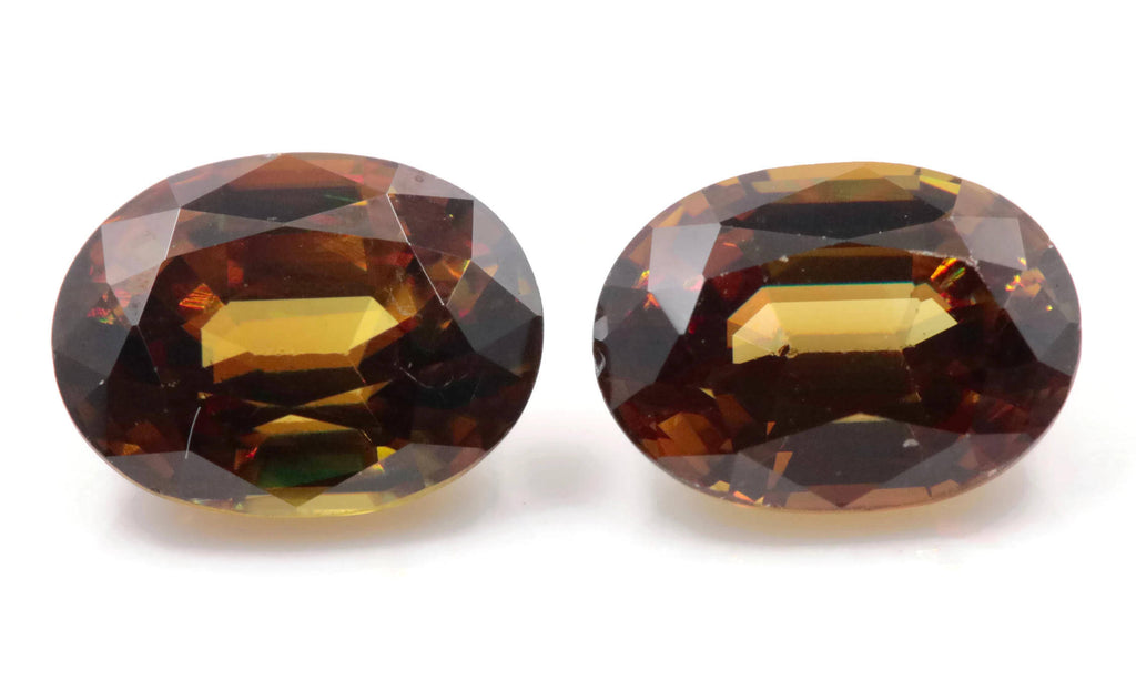 Natural Sphene Titanite Sphene Green Sphene Titanite Sphene Gemstone Green Titanite Faceted Sphene Natural Sphene oval pair 8x6mm 3.05ct-Planet Gemstones