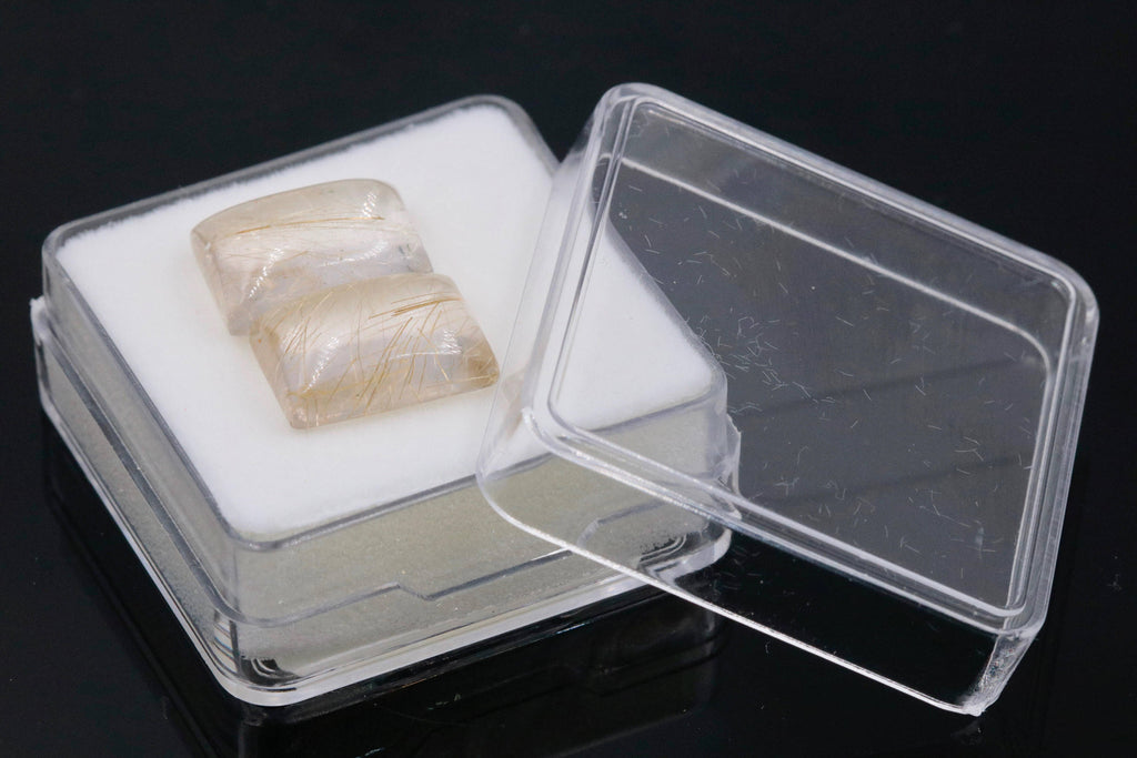 Rutile Quartz Cabs 14x10mm-Planet Gemstones