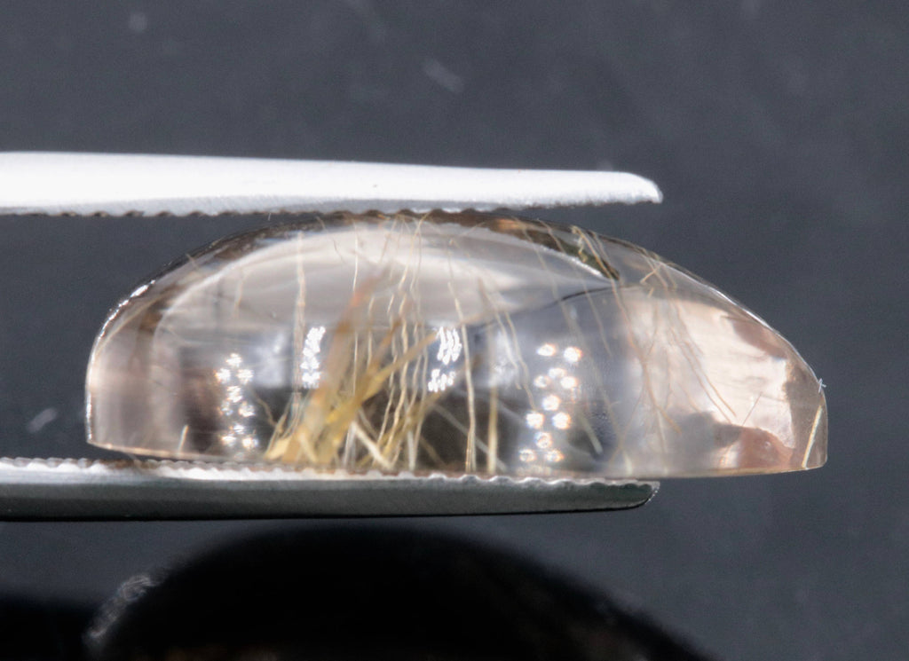 Natural Rutile Quartz Gemstone loose Rutile Quartz Stone Rutile Qartz Gems Rutile Quartz Cabs DIY Jewelry Supplies 20x15mm, 15.06ct,-Planet Gemstones