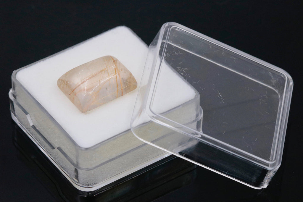 Natural Rutile Quartz Gemstone loose Rutile Quartz Stone Rutile Qartz Gems Rutile Quartz Cabs DIY Jewelry Rutile Quartz 16x12mm, 13.04ct,-Planet Gemstones