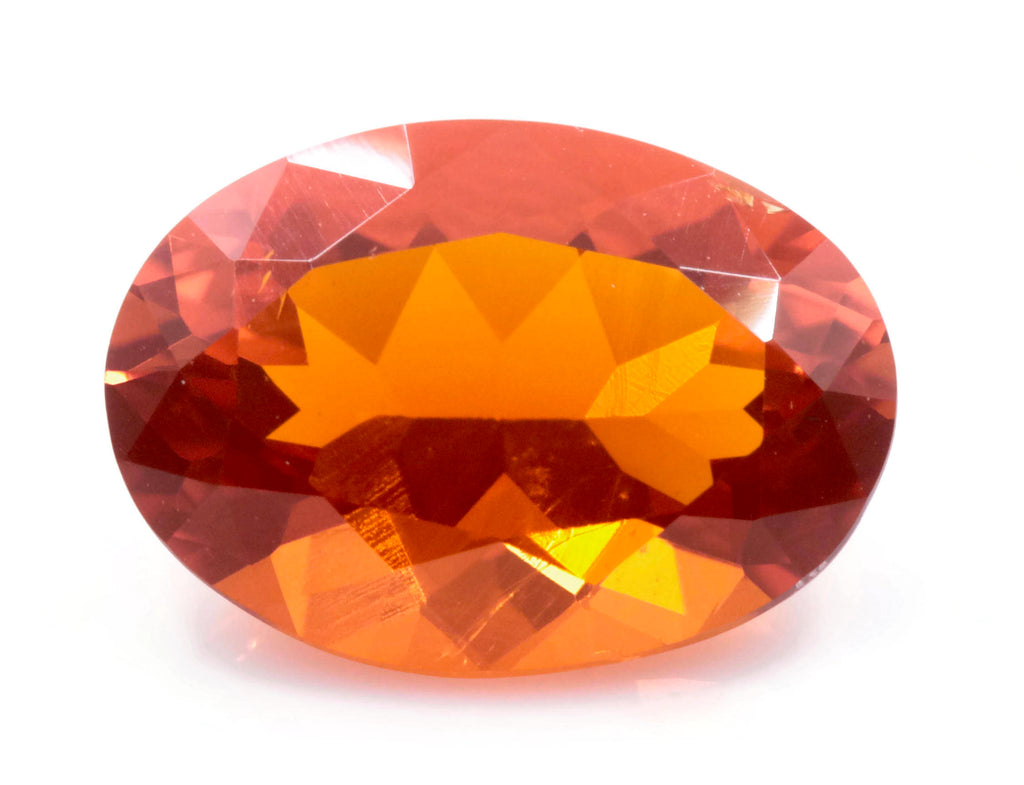 Natural Fire Opal Mexican Fire Opal October birthstone Oange Gemstone Fire Opal Gemstone Faceted Fire Opal Faceted Oval, 11x8mm, 2.12ct,-Planet Gemstones