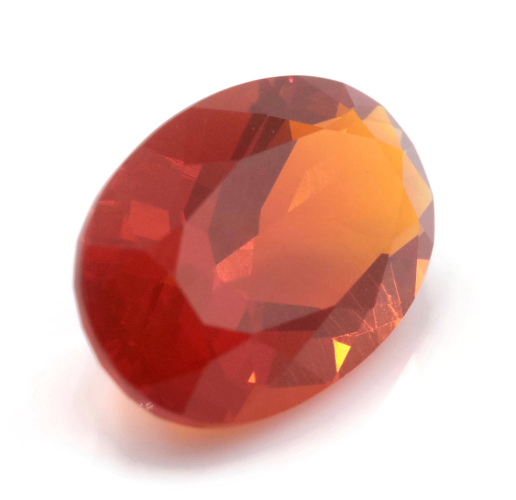 Natural Fire Opal Mexican Fire Opal October birthstone Oange Gemstone Fire Opal Gemstone Faceted Fire Opal Fire Opal Oval, 12x8mm, 2.27ct,-Planet Gemstones