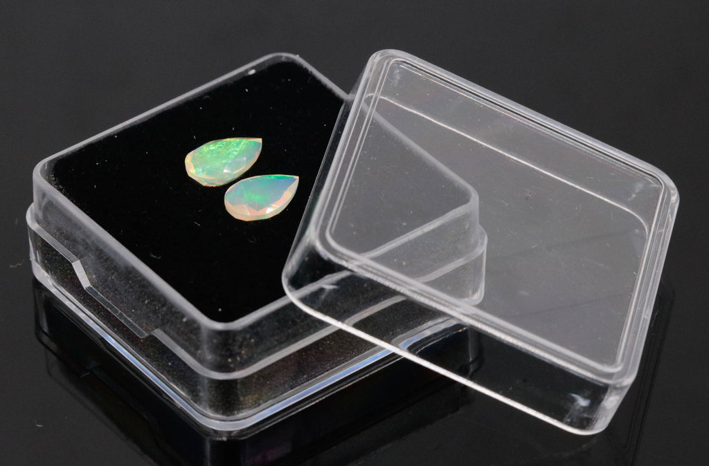 Natural Opal Ethiopian Opal Loose Ethiopian Opal Natural Welo Opal Rainbow Fire Opal Ethiopian Opal Faceted Pear Shape, 9x7mm, 1.58ct,-Planet Gemstones