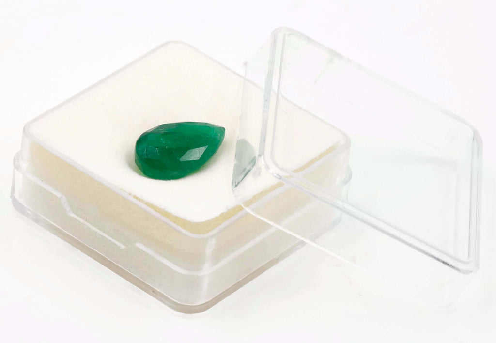 Emerald Natural Emerald May Birthstone Zambian Emerald Pear Emerald Gemstone loose gemstone 14.85x9mm, 5.73ct, Emerald Green-Emerald-Planet Gemstones