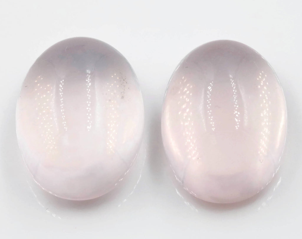 Natural Rose Quartz Gemstone Rose Quartz Stones Pink Quartz Stone ROSE QUARTZ pair, oval cabochon, 16x12mm, 24.84ct DIY Jewelry-Planet Gemstones