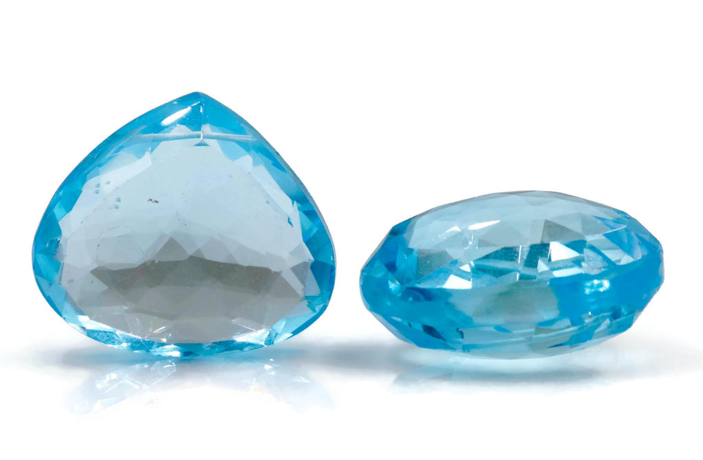 Natural Blue Topaz Gemstone Genuine Blue Topaz November Birthstone DIY Jewelry Loose Blue Topaz Drop Beads DIY Jewelry Supplies-Planet Gemstones