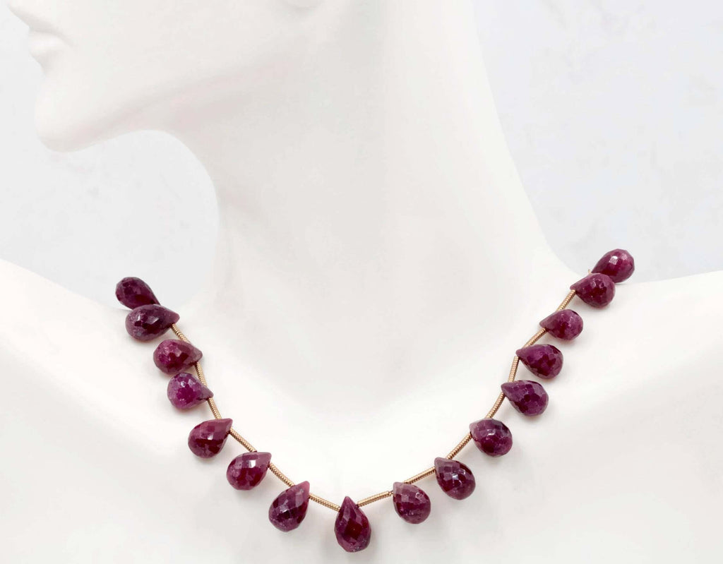 Genuine ruby beads Ruby bead necklace ruby gemstone beads ruby fuchsite beads necklace for women ruby necklace SKU: 00108701,00111328-Ruby-Planet Gemstones