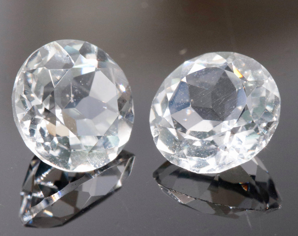 Rock Crystal Round pair-Planet Gemstones