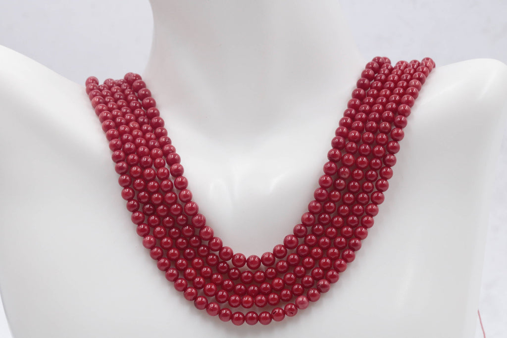 Natural Coral Beads Coral Necklace Italian Coral beads Red Coral Beads Coral Beads Red Coral Beads Coral Bead Necklace 15-16 Inch-Planet Gemstones