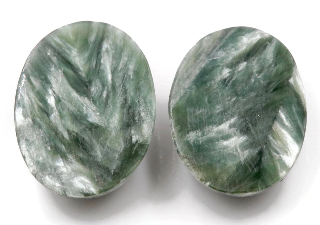 Natural seraphinite gemstone loose seraphinite genuine seraphinite stone Oval Cabochon, 12x16mm DIY Jewelry Supplies-Planet Gemstones