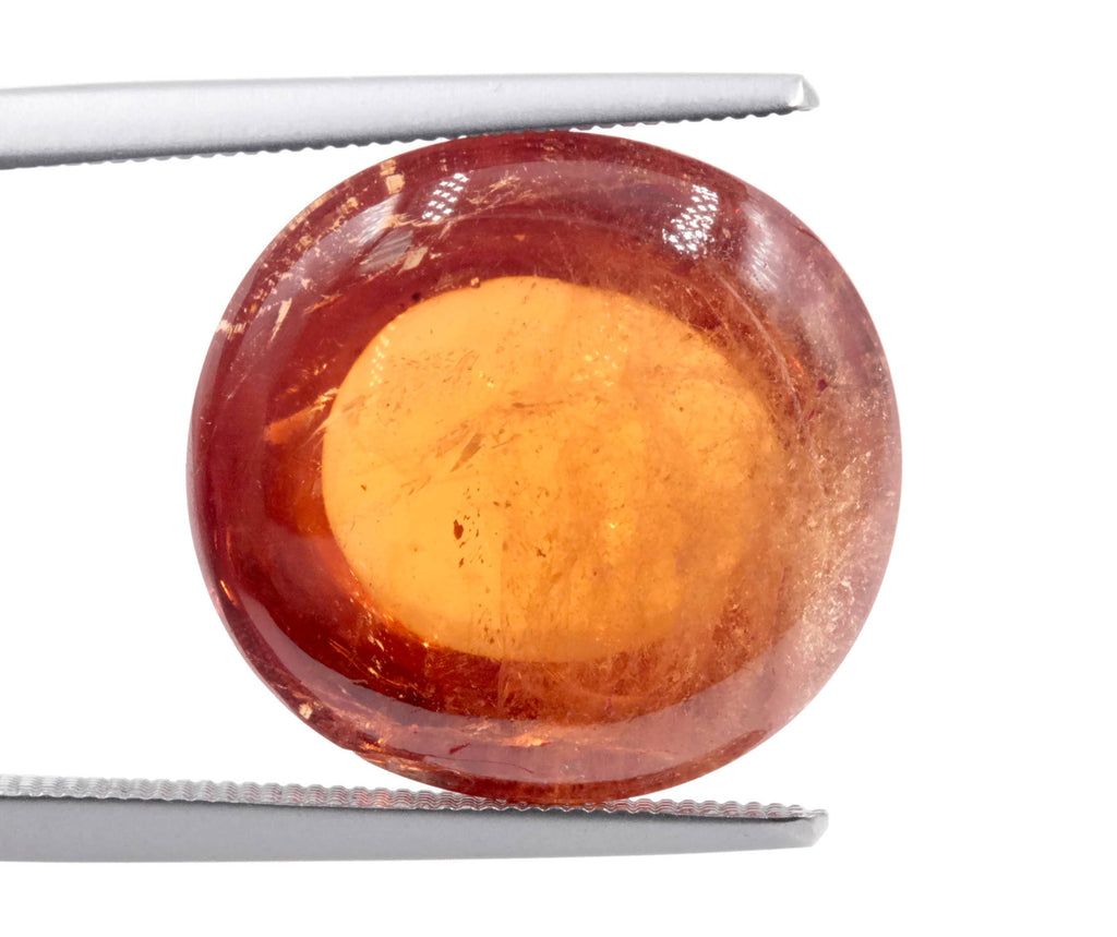 Spessartite | Natural Spessartite Garnet | Mandarin Spessartite Garnet | Orange Garnet | SPESSARTITE GARNET, cabochon round, 16x15mm, 24ct-Planet Gemstones