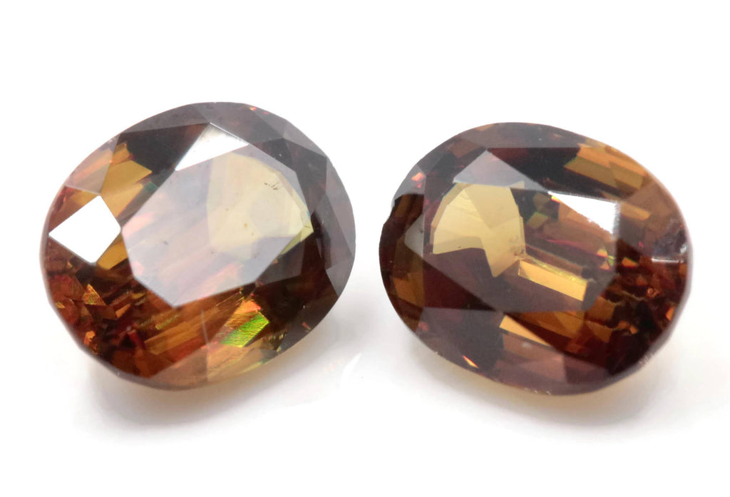 Natural Sphene Titanite Sphene Green Sphene Titanite Sphene Gemstone Green Titanite Faceted Sphene Natural Sphene oval pair 8x6mm 3.05ct-Planet Gemstones