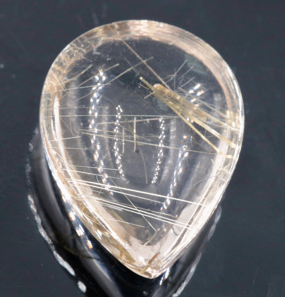 Natural Rutile Quartz Gemstone loose Rutile Quartz Stone Rutile Qartz Gems Rutile Quartz Cabs DIY Jewelry Supplies 20x15mm, 15.06ct,-Planet Gemstones