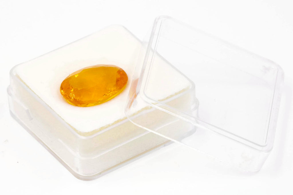 Natural Fire Opal Mexican Fire Opal October birthstone Oange Gemstone Fire Opal Gemstone Faceted Fire Opal Faceted Oval, 18x13mm, 8.64ct,-Planet Gemstones