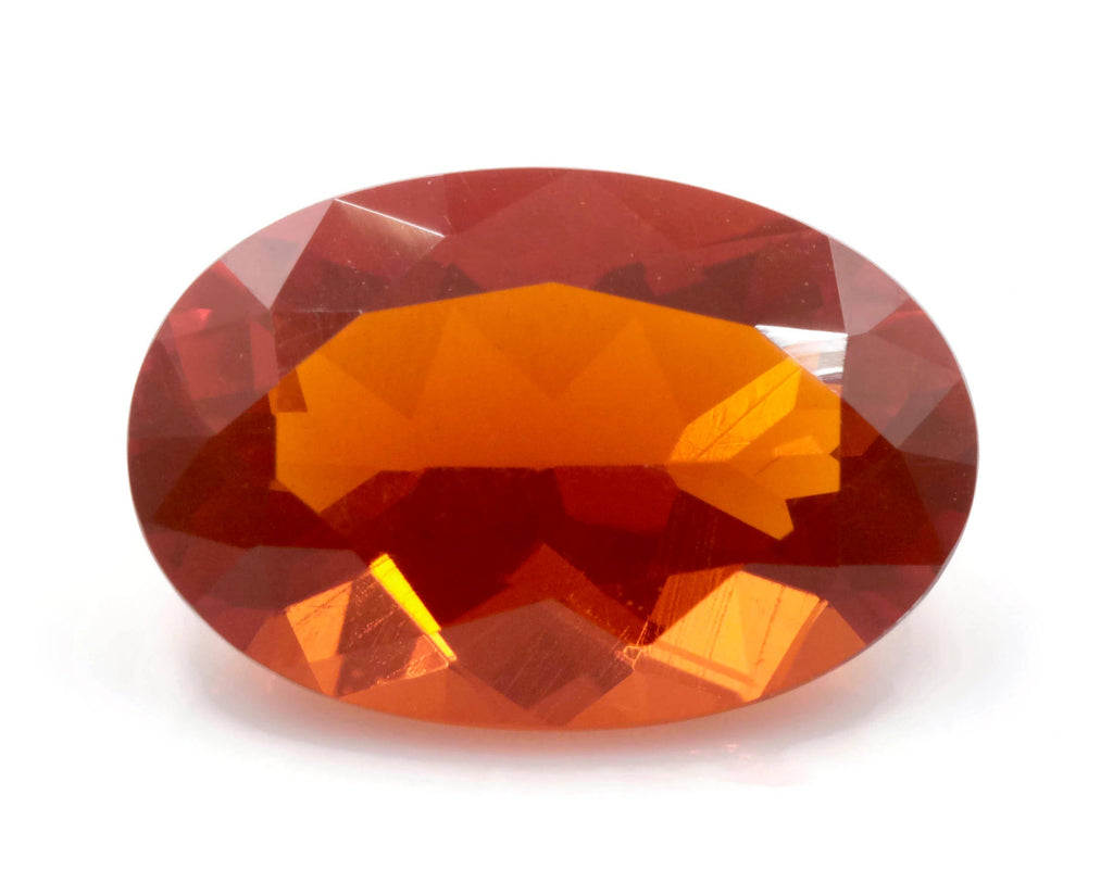 Natural Fire Opal Mexican Fire Opal October birthstone Oange Gemstone Fire Opal Gemstone Faceted Fire Opal Fire Opal Oval, 12x8mm, 2.27ct,-Planet Gemstones