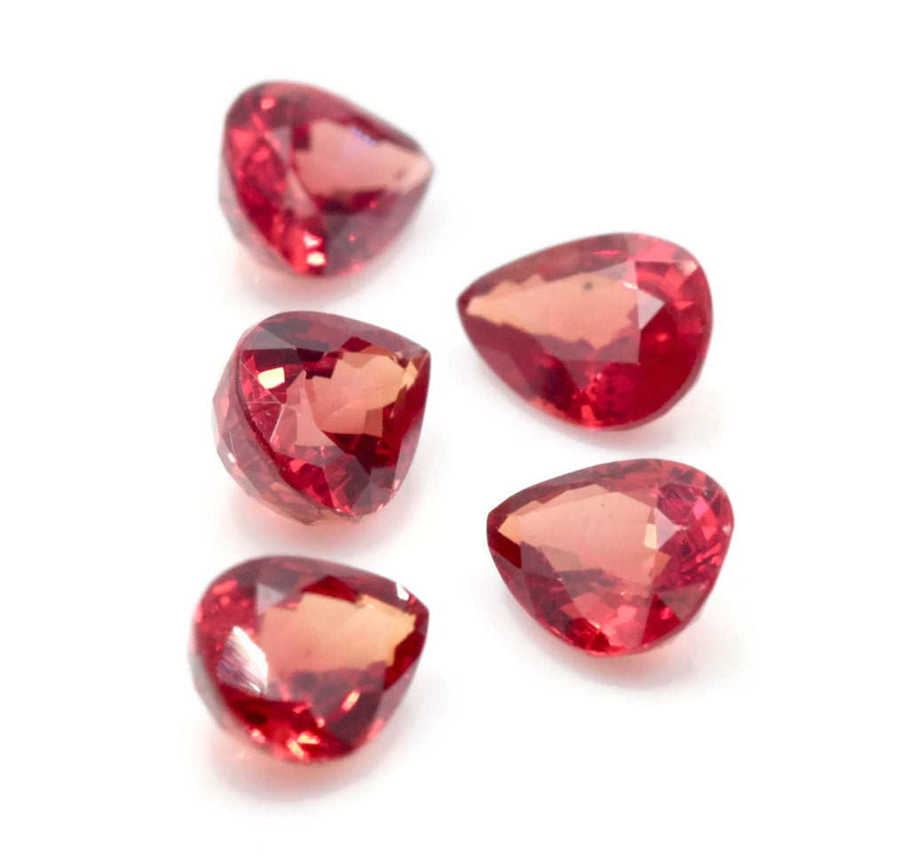 Natural Sapphire Sapphire Gemstone Faceted Sapphire Loose Stone loose sapphire Birthstone Sapphire Red Sapphire Faceted Pear, 7x5mm, 4.18ct-Planet Gemstones
