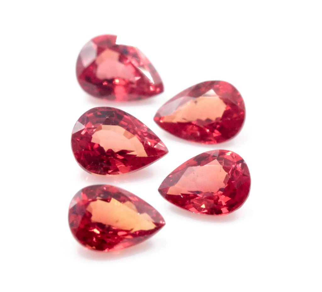 Natural Sapphire Sapphire Gemstone Faceted Sapphire Loose Stone loose sapphire Birthstone Sapphire Red Sapphire Faceted Pear, 7x5mm, 4.18ct-Planet Gemstones