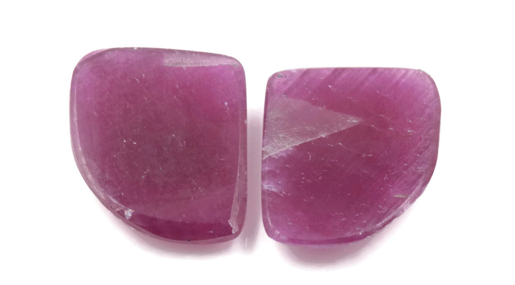 Ruby Rose Cut pair-Ruby-Planet Gemstones
