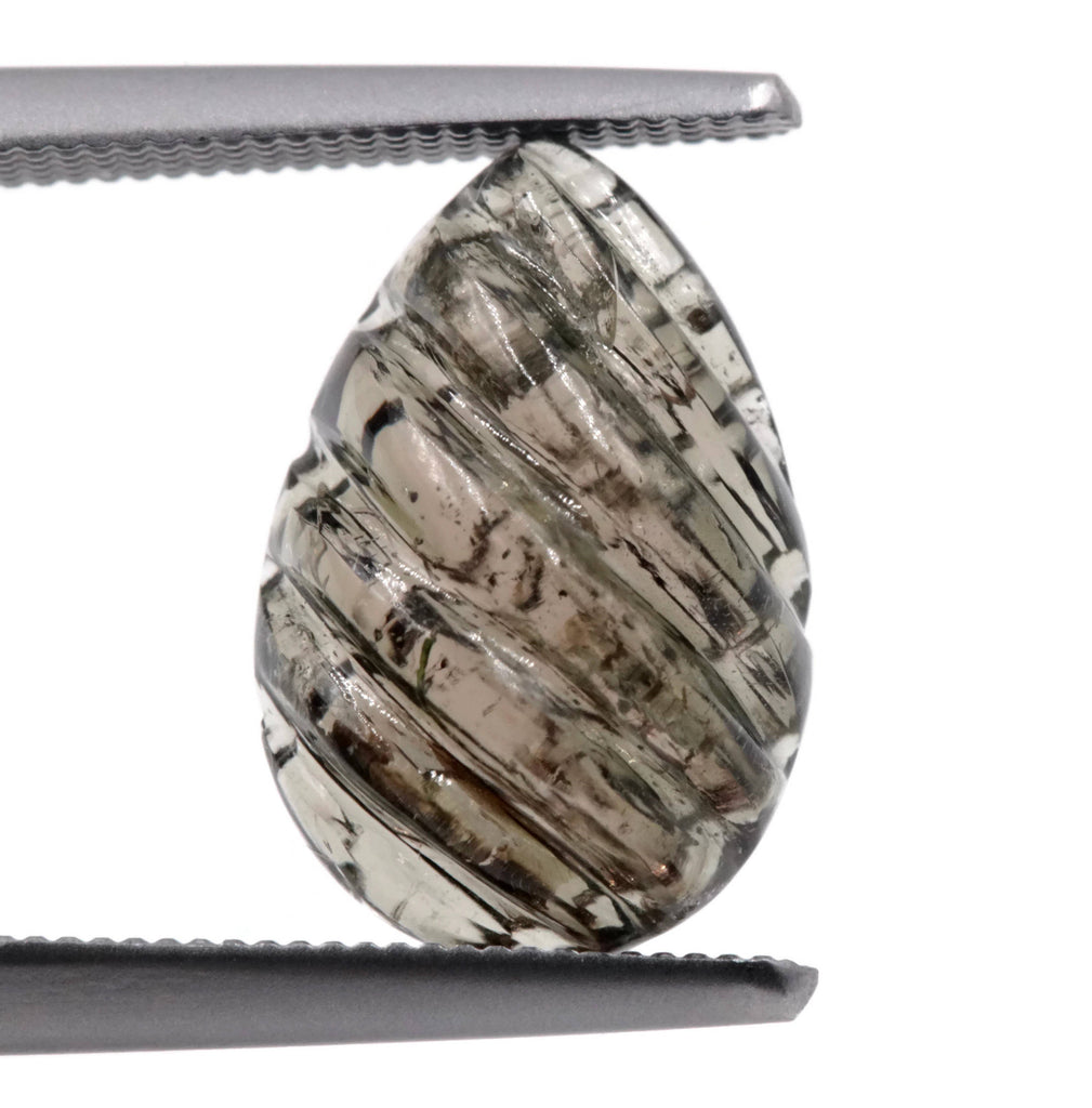Natural Tourmaline Green Black Tourmaline DIY Jewelry Supply Tourmaline October birthstone Genuine Tourmaline carved 3.59ct 13x9mm-Tourmaline-Planet Gemstones
