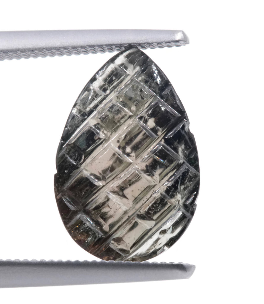Natural Tourmaline Green Black Tourmaline DIY Jewelry Supply Tourmaline October birthstone Genuine Tourmaline carved 3.59ct 13x9mm-Tourmaline-Planet Gemstones