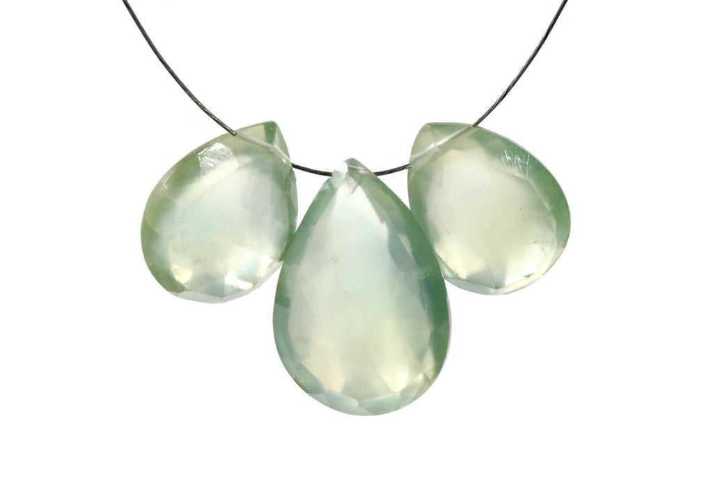 Natural Prehnite Prehnite Stone DIY Jewelry Supply Prehnite gem Genuine Prehnite Epidot Prehnite Beads 23.53ct 17x11mm ,13x10mm 24.2ct-Planet Gemstones