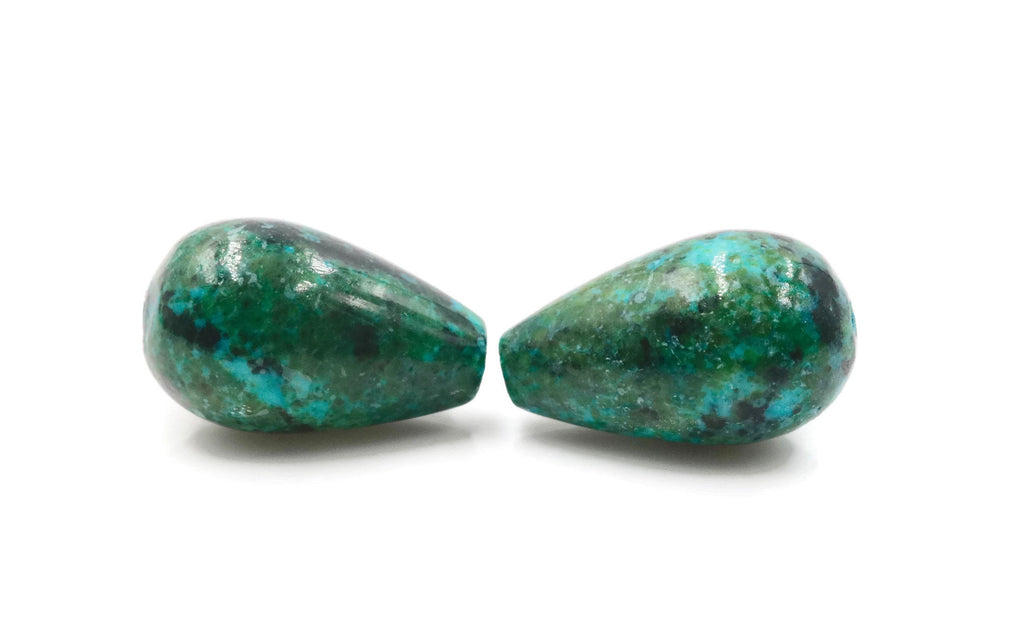 Natural Malachite Gemstone Genuine Malachite Stone Malachite Green Malachite Pair, 19x12mm, 39.91ct SKU:00110366 DIY Jewelry Supplies-Planet Gemstones