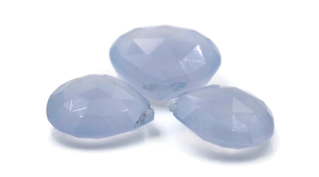 Natural Blue Chalcedony gemstone chalcedony stone genuine chalcedony Blue Chalcedny Quartz DIY Jewelry Supply , 15x15mm, 15x14mm, 25.3ct-Planet Gemstones