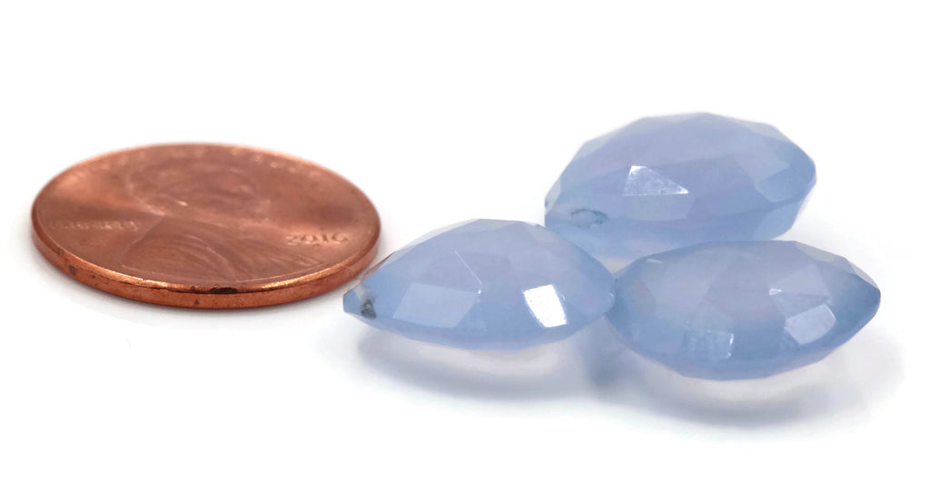 Natural Blue Chalcedony gemstone chalcedony stone genuine chalcedony Blue Chalcedny Quartz DIY Jewelry Supply , 15x15mm, 15x14mm, 25.3ct-Planet Gemstones