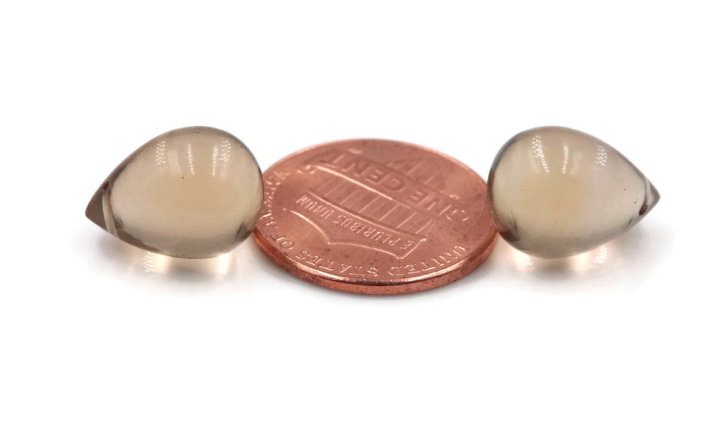 Natural Quartz Smoky Quartz Champagne quartz Beads Plain quartz Champagne DIY Jewelry Supply Smooth Drops 13x10mm, 16.69ct 00110351-Planet Gemstones