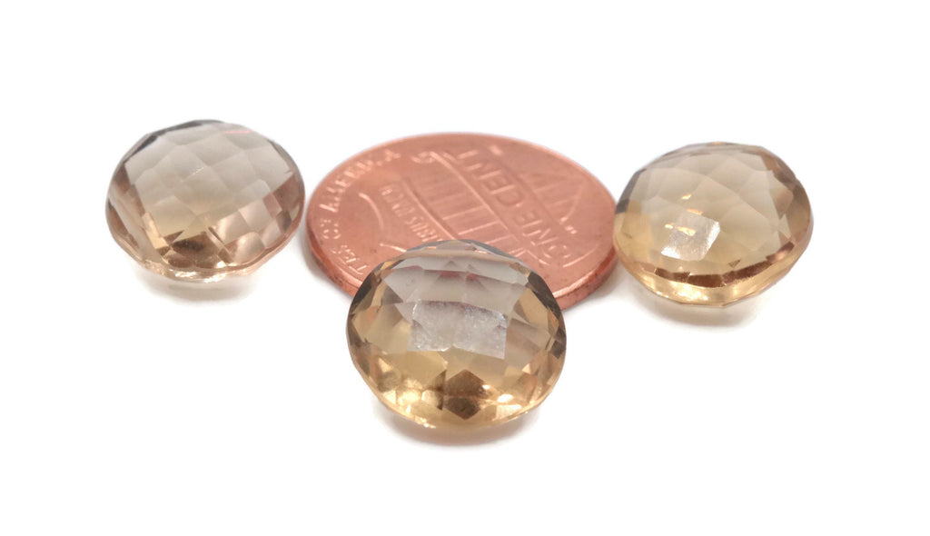 Natural Quartz Smoky Quartz Champagne quartz Beads faceted quartz Plain quartz Champagne DIY Jewelry Supply Quartz 11mm, 12mm, 18.5ct-Planet Gemstones