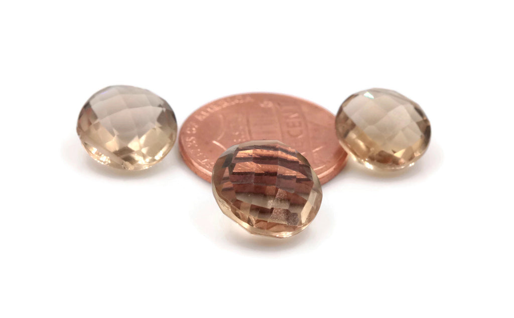 Natural Quartz Smoky Quartz Champagne quartz Beads faceted quartz Champagne DIY Jewelry Supply drops, 10mm, 11mm, 12mm, 16.6ct,-Planet Gemstones